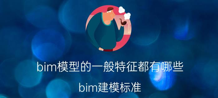 bim模型的一般特征都有哪些 bim建模标准？